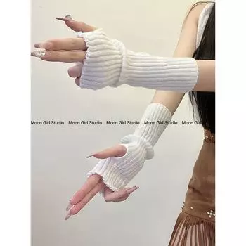 Young Adult Y2g Fur Sexy Subculture Knitting Gloves White All yards