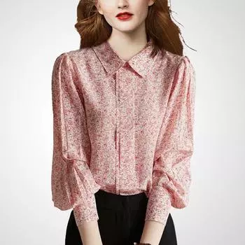 Young Chic Floral Autumn Niche French Shirt Floral XL