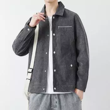 Young Men Loose Trend Casual Men s Jacket Baseball Collar Jacket Business M чёрный