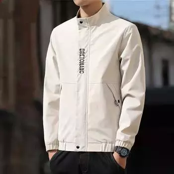 Young Men s Casual Stand-up Collar Jacket Jacket Aviator Baseball Jersey Tide M хаки