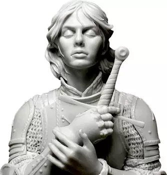 Young Miniature Medieval Female Knight Wind from Orleans Bust Resin Kit YH1873 1/10