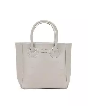 Young Olsen Embossed Leather Tote Small Beige & Handbag, Women s,