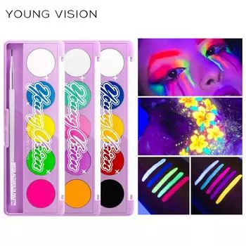 YOUNG VISION 1-компонентная флуоресцентная УФ-пластина для аквагрима лица, водорастворимая паста для аквагрима человека, пластина для сценического макияжа 5g