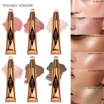 YOUNG VISION Cushion Repair Blush Highlighter Multi-Color Optional Makeup Liquid Blush Blush Liquid 01