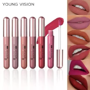 YOUNG VISION Матовый шелковистый блеск для губ Mist Lip Gloss Set 6 помад стойкие водостойкие и не содержат макияжа