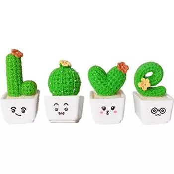 Молодой и Ты Фигурка Машины ЛЮБОВЬ Кактус Набор из 4 штук, Корейский автоаксессуар
