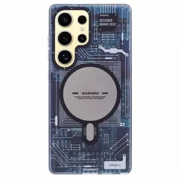 YOUNGKIT Магнитный чехол для Samsung Galaxy S25 Ultra IMD Печатная плата ПК ТПУ Чехол для телефона Матовая отделка Grey