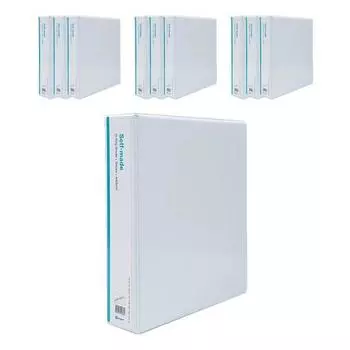 Youngoh transparent 3-hole D-ring binder 5cm, white + transparent, 10 pieces