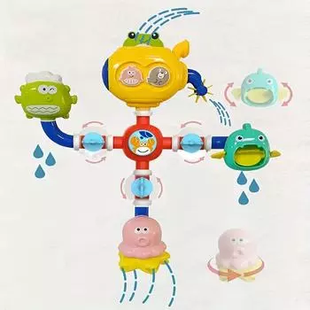 Youngsters Octopus Frog Bath Toy with Slide Water Play Fine Motor Skills Development, Durable ABS Plastic, 6 Color Variants Christmas Birthday Gifts Frog