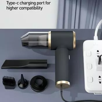 Youpin Car Vacuum Cleaner Strong Suction Mini Portable Wireless Powerful Cleaning Machine For Car Home Cleaning Machine синий