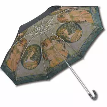 YouPower Folding Umbrella both sunny and rainy Mucha and Unfolded 85cm diameter x 73cm 49cm (for days) Ivy Dreams AU-02501. size length. Ribs (8