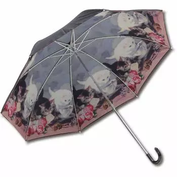 YouPower Folding Umbrella both sunny and rainy by Henriette Lonernip Opened 85cm diameter x 73cm 49cm (for days) Cat Friend AU-02513. size length.