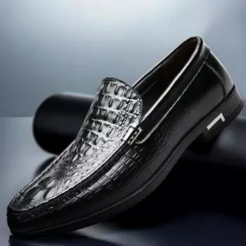 Your bestfashion Mens Slip on Shoes Man Moccasins Men s Loafers Genuine Leather Summer Shoes Men Loafer Flats Driving Shoes Formal 2024 38 чёрный