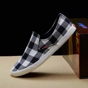 Your bestfashion New Arrival Men Casual Canvas Shoes Fashion Men Black White Flats Laofer Driving Shoes Zapatos Hombre Mens Flats 669 6.5 синий