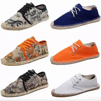 Your bestfashion New Fashion Orange Men Loafers Flats Flower Print Men Casual Shoes Linen Breathable Men Driving Shoes mocasines de hombre 39