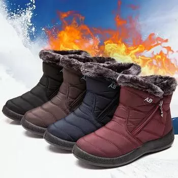 Your bestfashion Women Boots Fashion Waterproof Snow Boots For Winter Shoes Women Casual Lightweight Ankle Botas Mujer Warm Winter Boots Black 37 чёрный