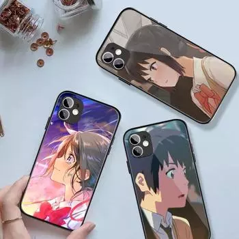 Your Name Japan Phone Case For IPhone 14 13 12 11 XS X 8 7 6 Plus Mini Pro Max SE 2022 Black PC TPU Glass Phone Cover iPhone 14