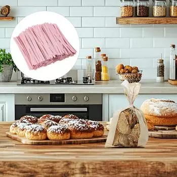 Yousheng 1000 шт. крафт-бумага стяжки-перекрутки многоразовые с проволочным сердечником гибкие кабельные стяжки для упаковки хлеба торта конфет праздничные сувениры розовый