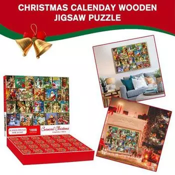 Yousheng 1000 шт. рождественский адвент-календарь-пазл 24 дня праздничный календарь-пазл для украшения дома на день рождения 1 Set
