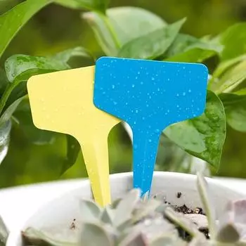 Yousheng 100 Pcs Plant Label T-Shape Waterproof Plant Markers Reusable Plant Identification Tags Nursery Marker Sign for Flower Seedlings Varieties S
