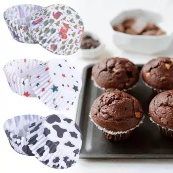 Yousheng 100 шт. бумажные стаканчики для выпечки, изысканные узоры, толстые, жиронепроницаемые, для выпечки D