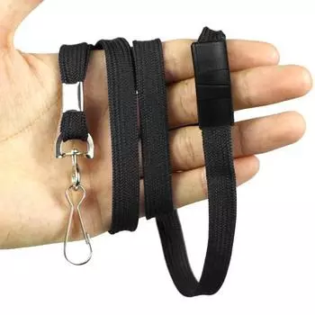 Yousheng 100 шт. хлопковые шнурки для удостоверения личности держатель для бейджа удобные шейные ремни с зажимами для офиса и школы вращающийся крючок чёрный