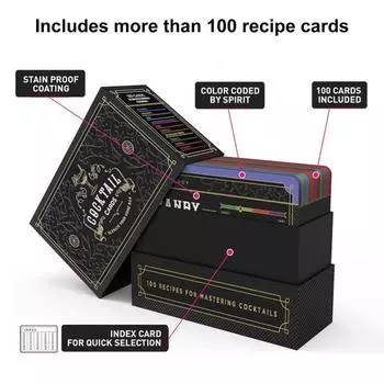 Yousheng 100 шт. коктейльные карточки рецепты коктейлей карточки для мастеров коктейлей для домашнего бармена коктейльное меню инструкция карта 1 Set