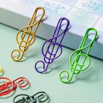 Yousheng 100 шт. скрепки для музыкальных нот дизайн скрипичного ключа сильная сила зажима держатели для музыкальных страниц офисные школьные принадлежности 100pcs