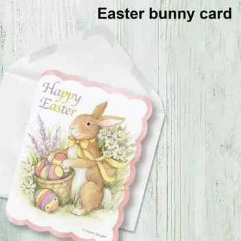 Yousheng 10/20/30 шт. вырубных пасхальных поздравительных открыток с кроликом, вдохновляющие сообщения, художественные открытки с конвертами для объявлений, праздничных заметок 10 pcs