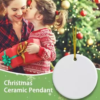 Yousheng 10 шт. белые круглые керамические рождественские керамические диски украшения для поделок товары для поделок рождественская елка подвесное украшение Round