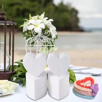 Yousheng 10 шт. пенопластовое сердце модель 4 дюйма форма сердца белая модель ремесло сердце модель торт моделирование украшение для украшения торта свадьба День святого Валентина 10pcs