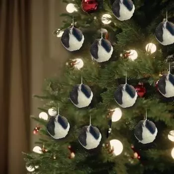 Yousheng 10 шт., рождественские шары с рисунком коровы, украшения из искусственного меха, подвесные украшения в виде коровы, плюшевые шары, елочные украшения для фермерского дома, праздничный декор 10pcs