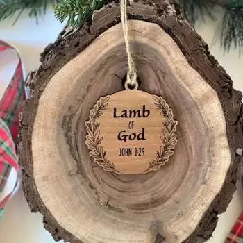 Yousheng 10 шт. Рождественское украшение в виде Иисуса из дерева, подвесная подвеска на рождественскую елку для рождественских вечеринок, внутреннего/наружного украшения 10 pcs