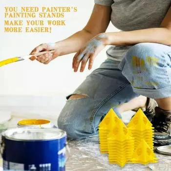 Yousheng 10 шт. стойка-пирамида для художника, прочная мини-конусная стойка для покраски, треугольная стойка для двери, шкаф для заливки краски, держатель для краски жёлтый