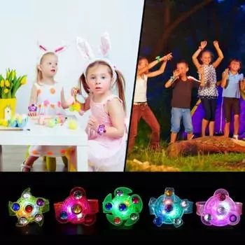 Yousheng 10 шт. светодиодные мигающие гироскопические часы для снятия стресса и беспокойства, регулируемые для детей и взрослых, мультяшные спиннеры, красочные светящиеся браслеты, игрушки, сувениры для вечеринок