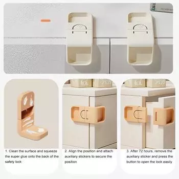 Yousheng 10Pcs Child Safety Cabinet Lock Multi-Purpose Drawer Cupboard Oven Fridge Door Baby Proof Latch Lock Child Proofing Safety Buckle чёрный