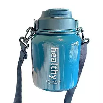 Yousheng 1100 мл термокружка с ручным ремешком портативный стакан из нержавеющей стали для зимних путешествий на открытом воздухе, спортивный изолированный стакан для холодной погоды 1L розовый