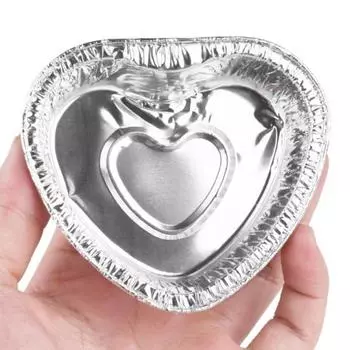 Yousheng 125 шт. формочки для кексов в форме сердца, антидеформируемые, алюминиевая фольга, жиронепроницаемые, утолщенные, формочки для торта, кухонный инструмент серебряный
