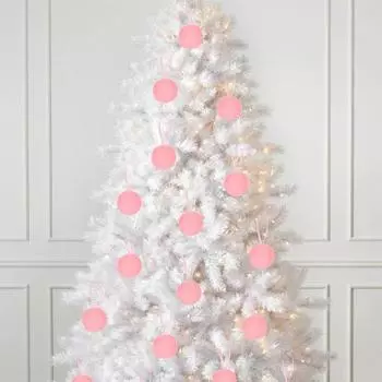 Yousheng 12/16 шт. пушистые рождественские шары украшения плюшевые искусственные меховые эльфийские шары рождественские елочные помпоны шары украшения для вечеринок 16pcs зелёный