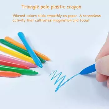 Yousheng 12/24/36Pcs Toddler Crayons Washable Triangle Jumbo Crayons for Kids Ages 4-8 Safe Coloring Art Kit for Infant Toddlers 12pcs