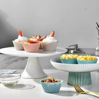 Yousheng 12/24 шт./компл. силиконовая чашка для кексов, круглая антипригарная форма для еды, без BPA, можно мыть в посудомоечной машине, форма для выпечки кексов, кухонные принадлежности 12pcs