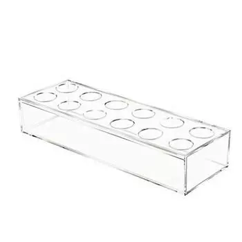 Yousheng 12 Clear Acrylic Flower Vase Rectangular Flower Arrangement Box with 12 Holes Flower Floral Low Vase Centerpiece for Dining Table Weddings 12Holes