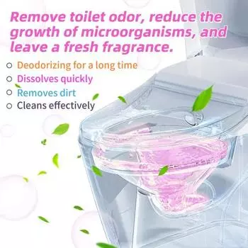 Yousheng 12 шт., шипучие таблетки для чистки унитаза, быстродействующие, быстро растворяющиеся, долговечные, для удаления пятен мочи, таблетки для чистки бачка унитаза розовый