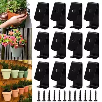 Yousheng 12 шт. зажим для кашпо настенный металлический крючок для цветочного горшка глиняный держатель для цветочного горшка вешалка для горшечных растений для балкона крыльца садовый декор белый