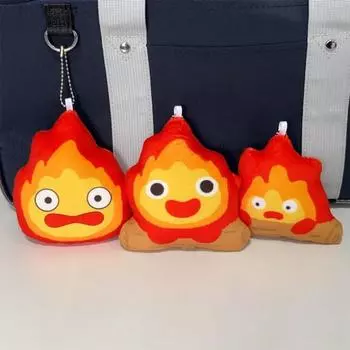 Yousheng 12 см Calcifer плюшевая игрушка кукла кулон брелок PP хлопок наполнитель вдохновлен фильмом прочная цепочка из бусин мягкий удобный подарок для всех возрастов B