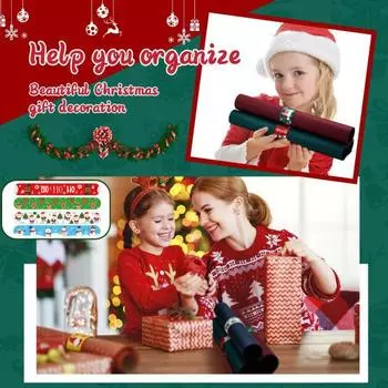 Yousheng 12Pcs Christmas Wrapping Paper Roll Holder Clips Reusable Xmas Poster Wrapping Organization Storage Clamps Party Decor A