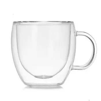 Yousheng 150 мл стеклянная чашка с двойной стенкой и ручкой для кофе, пива, молока, термохолодостойкая посуда для напитков
