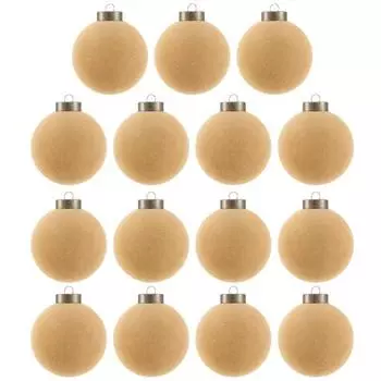 Yousheng 15 шт. Бархатные елочные шары 3,15 дюйма Флокированные пластиковые шары Подвесное украшение для рождественской елки для декора праздничной вечеринки