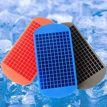 Yousheng 160 сеток, маленький крошечный лоток для приготовления кубиков льда, форма для кухни, бара, вечерние напитки серый