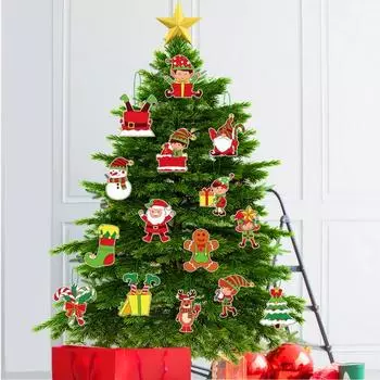 Yousheng 16 шт. подвесок для рождественской елки в рождественском стиле, легко повесить, создать атмосферу праздничного Санта-Клауса, украшения, подвеска A
